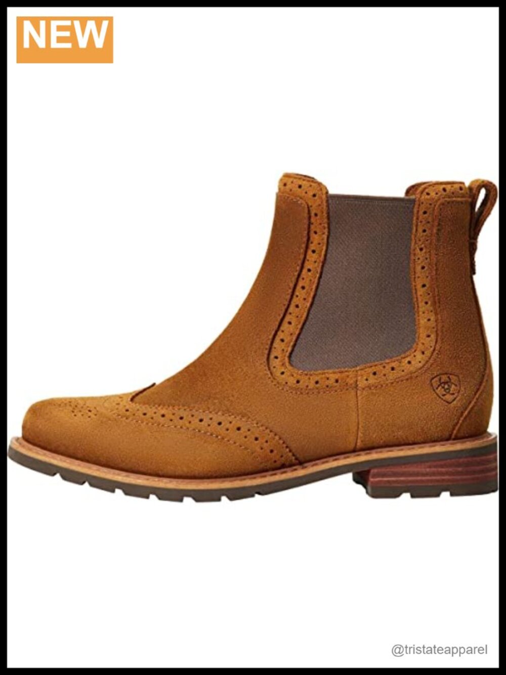 Waterproof Leather Wing-Tip Brogue Shoes with Cushioned Insole & Pull-On